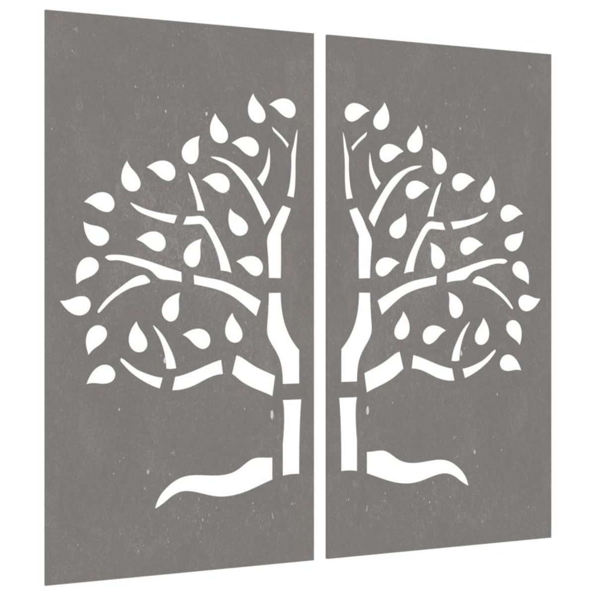 VIDAXL Decorations murales jardin 2 pcs 105x55 cm design d'arbre