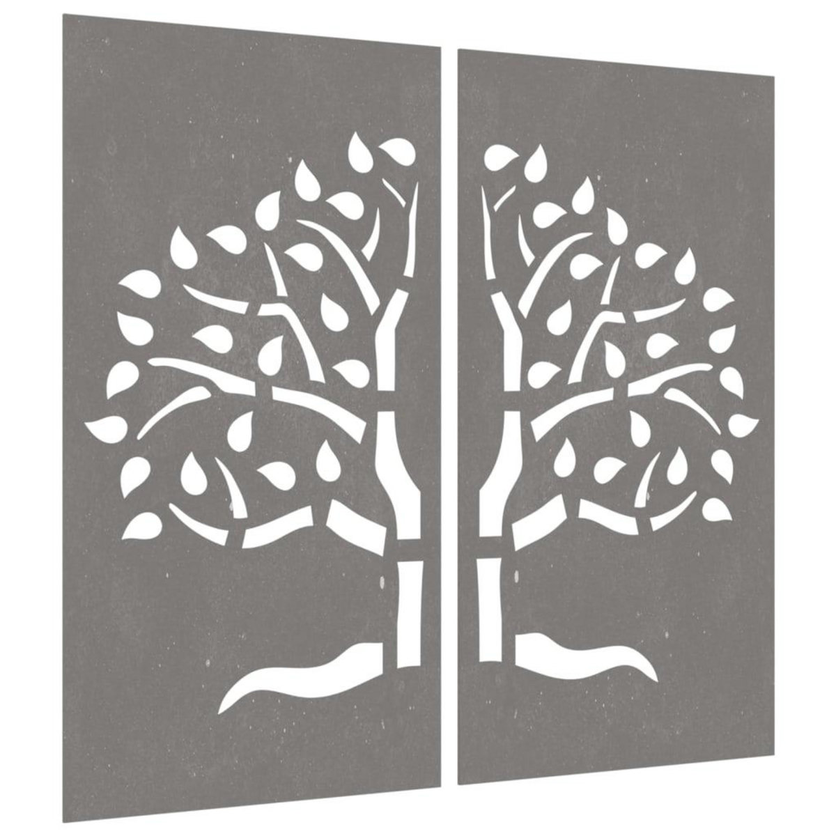 VIDAXL Decorations murales jardin 2 pcs 105x55 cm design d'arbre