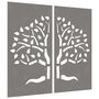 Voir la diapositive 3 : VIDAXL Decorations murales jardin 2 pcs 105x55 cm design d'arbre