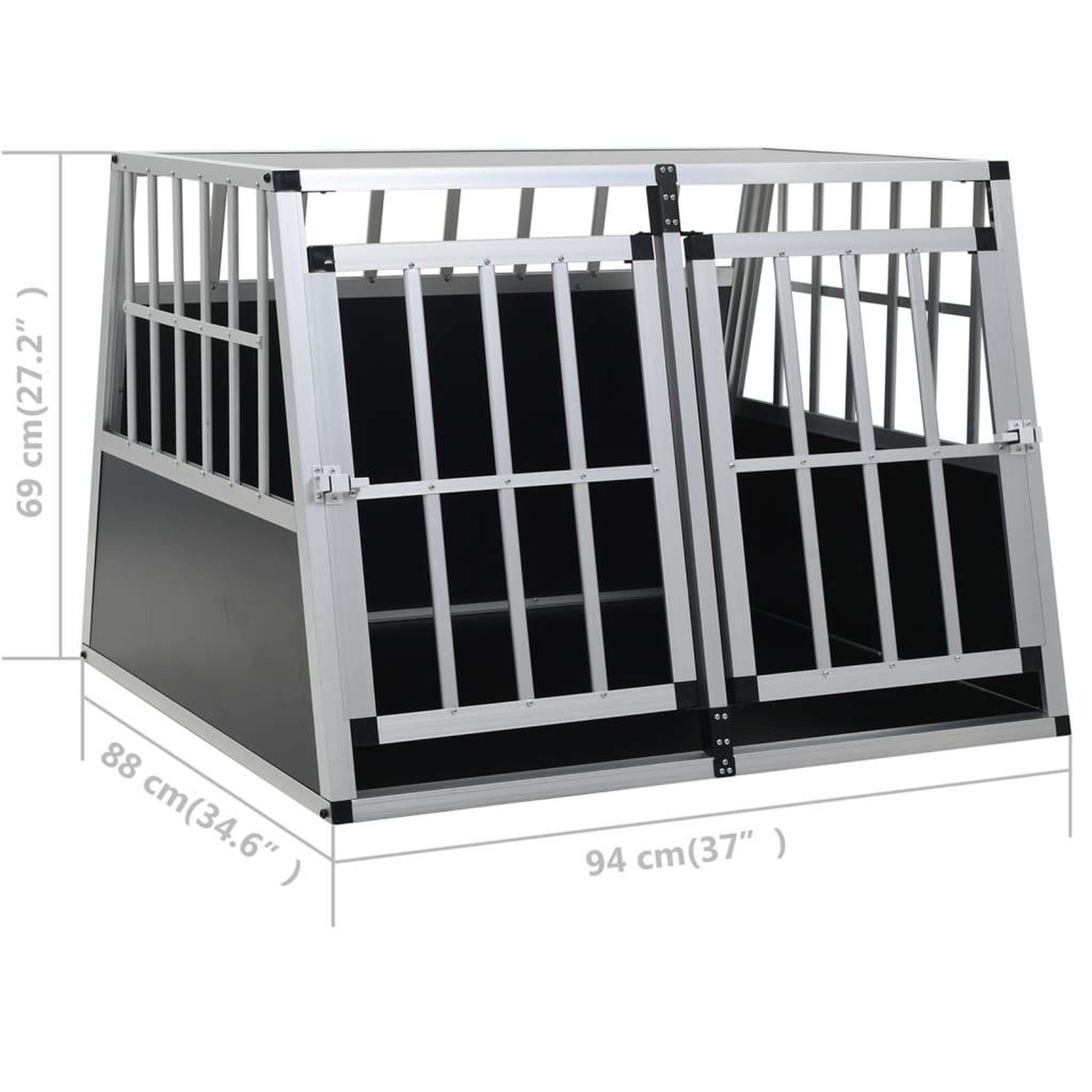 Voir la diapositive 6 : VIDAXL Cage pour chien a double porte 94 x 88 x 69 cm