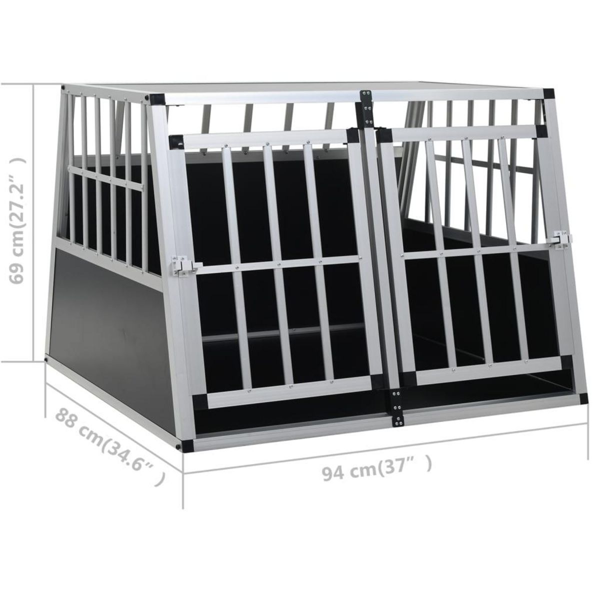 VIDAXL Cage pour chien a double porte 94 x 88 x 69 cm