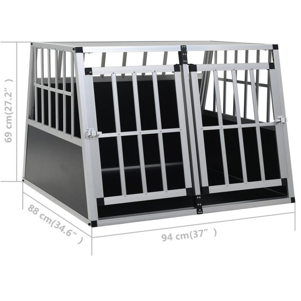 VIDAXL Cage pour chien a double porte 94 x 88 x 69 cm