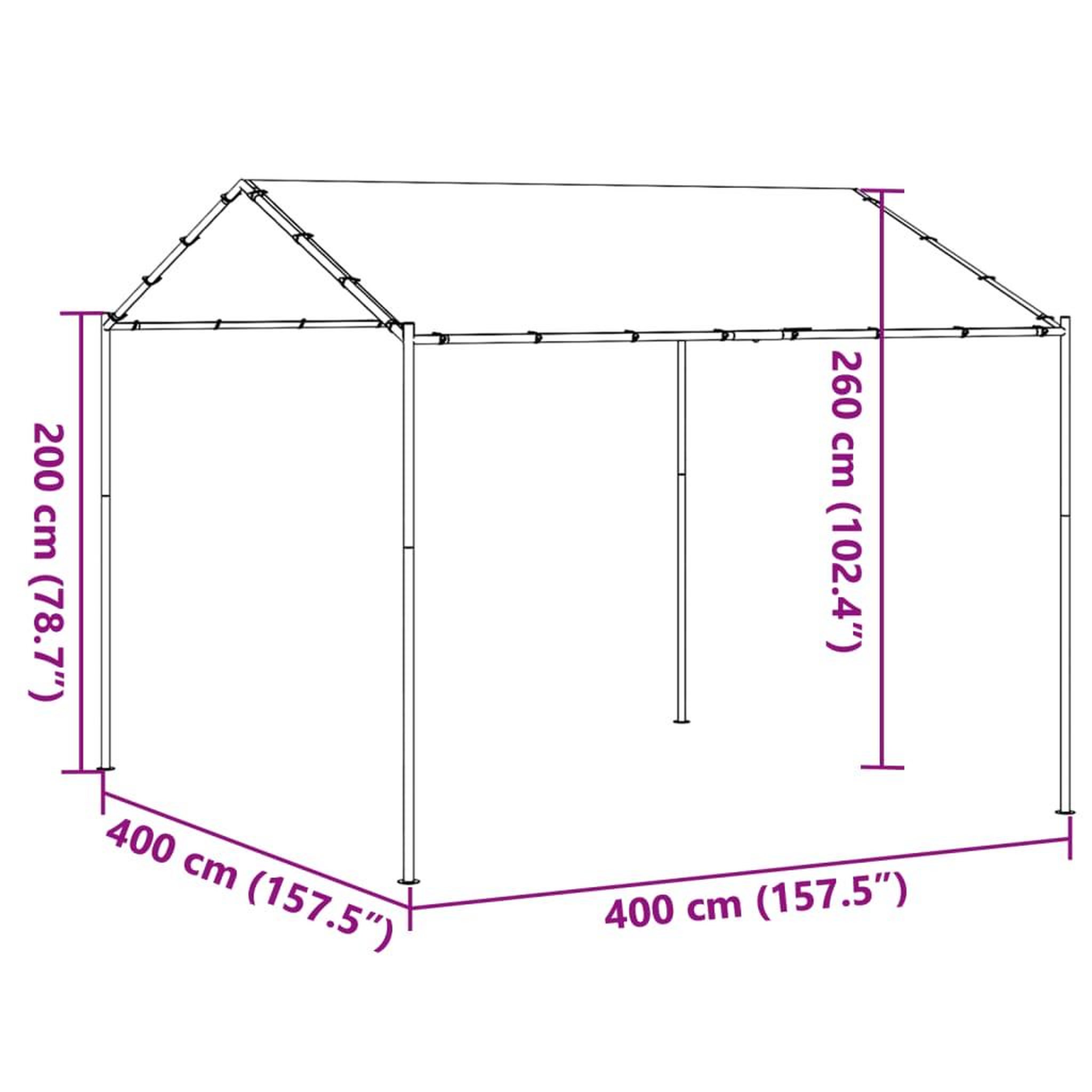 Voir la diapositive 6 : VIDAXL Tente a auvent beige 4x4 m acier et tissu