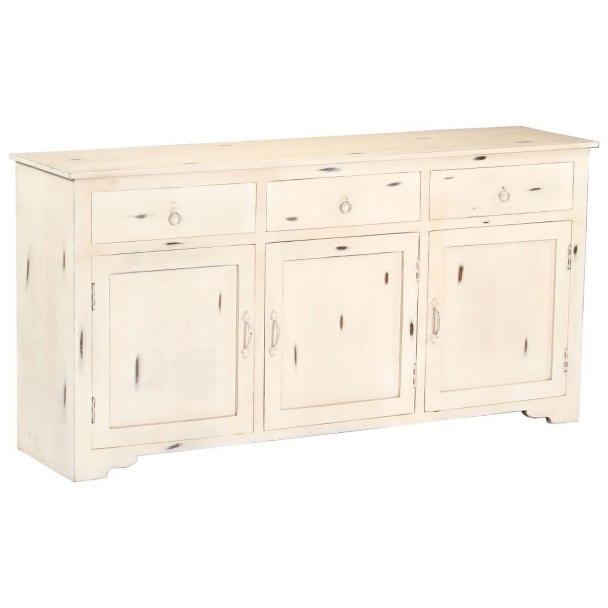 VIDAXL Buffet Blanc 160x40x80 cm Bois de manguier massif