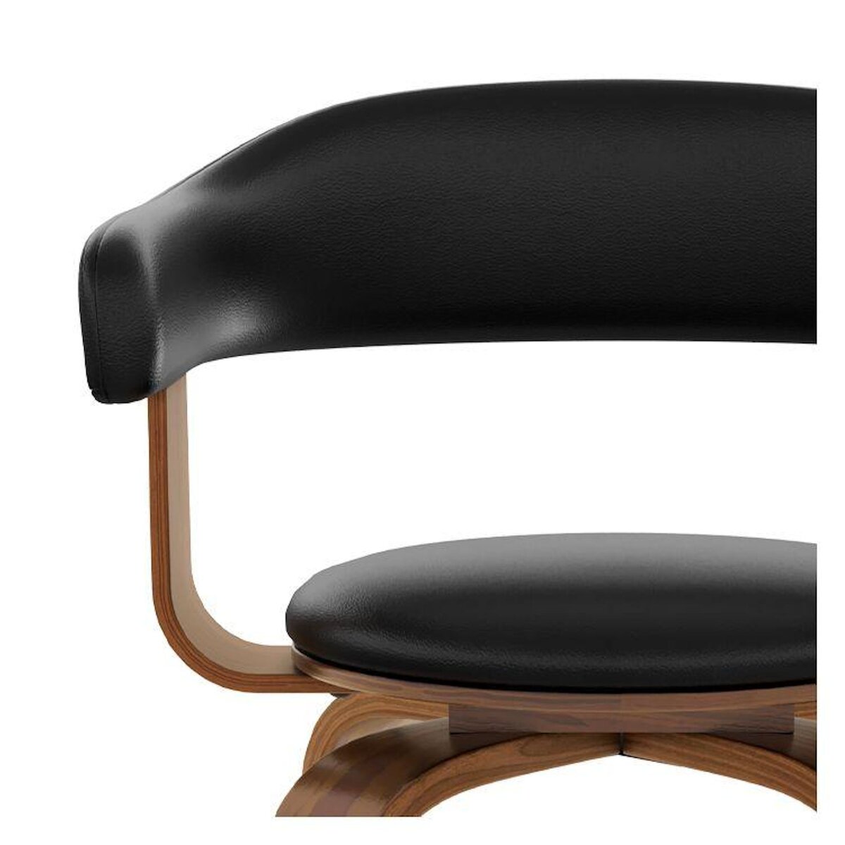 Rendez vous déco Chaise avec accoudoirs en cuir synthétique noir - Harold