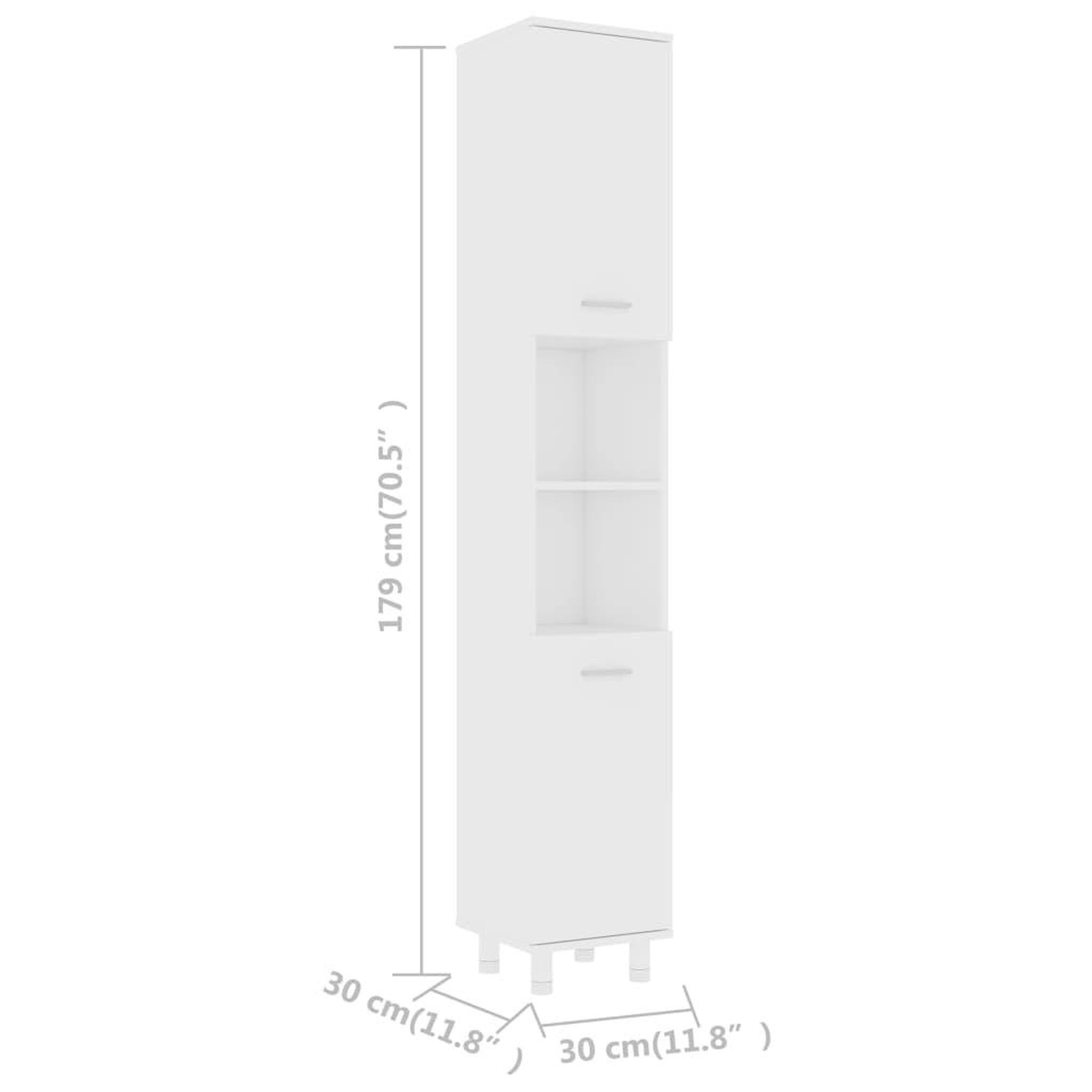 Voir la diapositive 6 : VIDAXL Armoire de salle de bain Blanc 30x30x179 cm Bois d'ingenierie