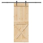VIDAXL Porte coulissante et kit de quincaillerie 85x210 cm pin massif