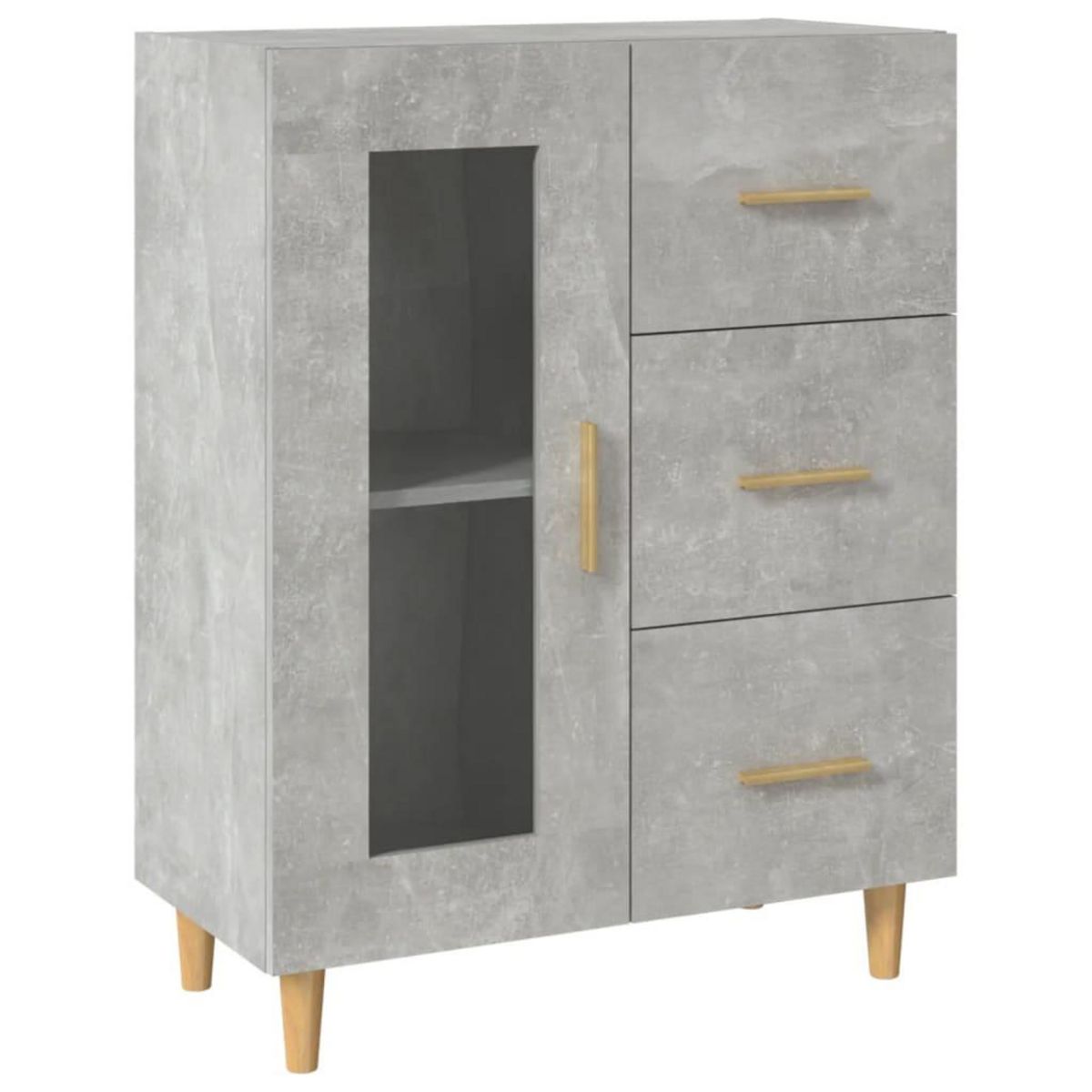 VIDAXL Buffet gris beton 69,5x34x90 cm bois d'ingenierie