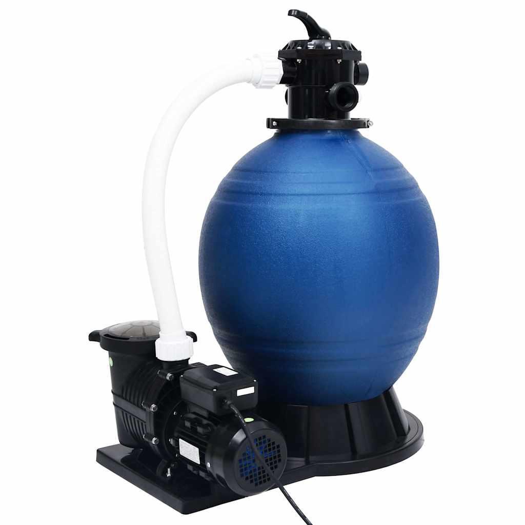 VIDAXL Filtre a sable avec vanne 7 voies et pompe 1000 w bleu et noir