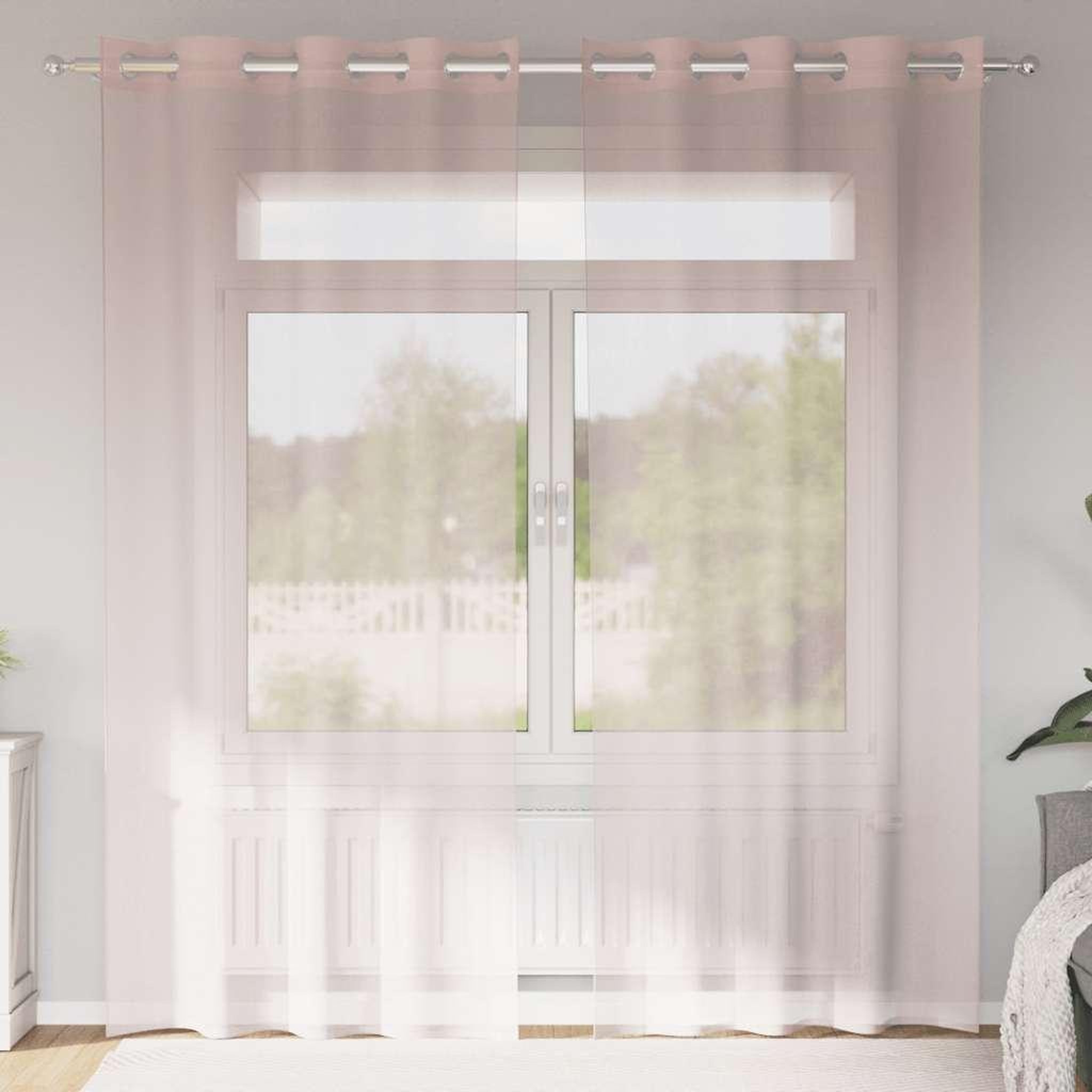 VIDAXL Rideaux en voile avec œillets 2 pcs rose clair 140x245 cm