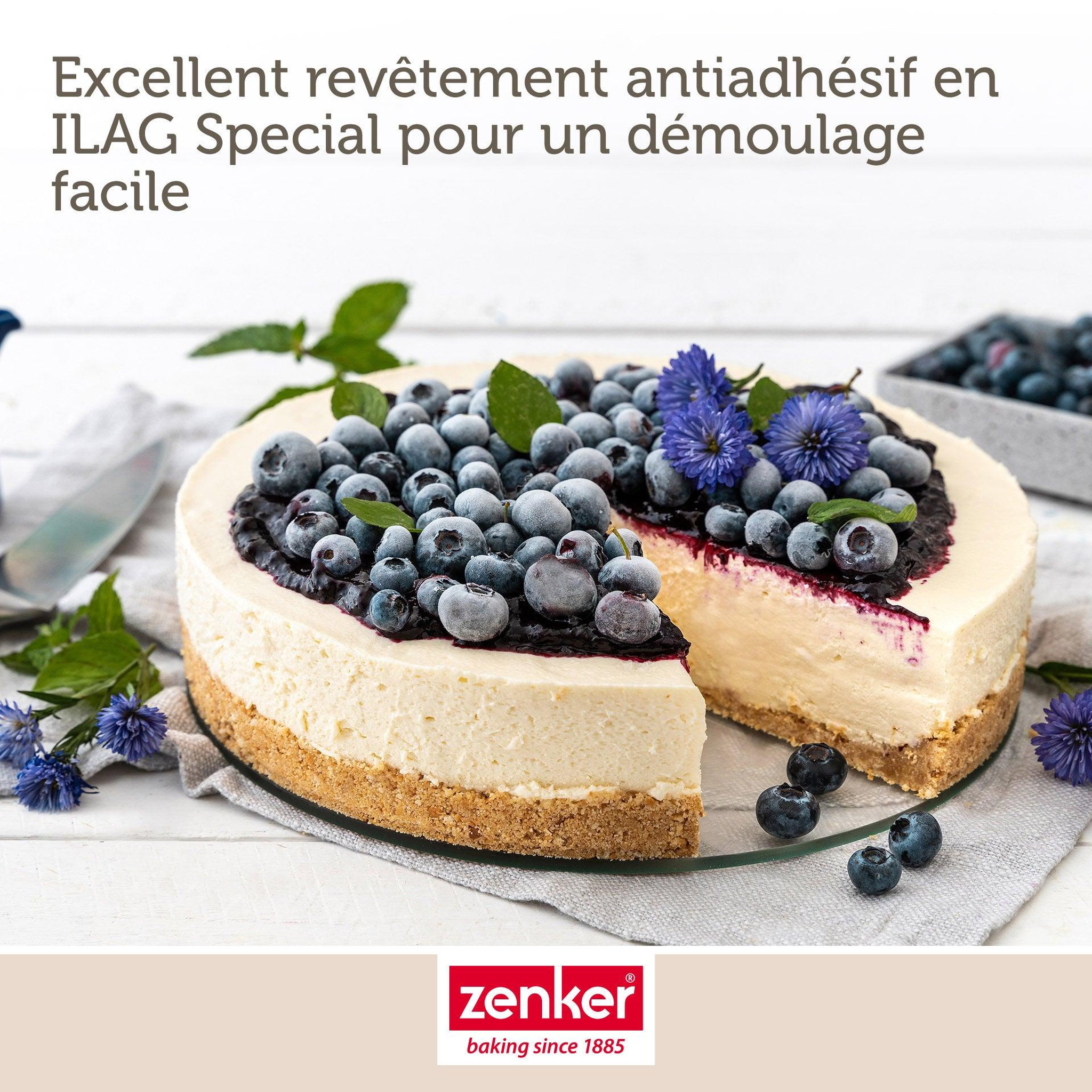 Voir la diapositive 5 : ZENKER Moule à manqué à charnière 26 cm avec couvercle de transport zenker pure