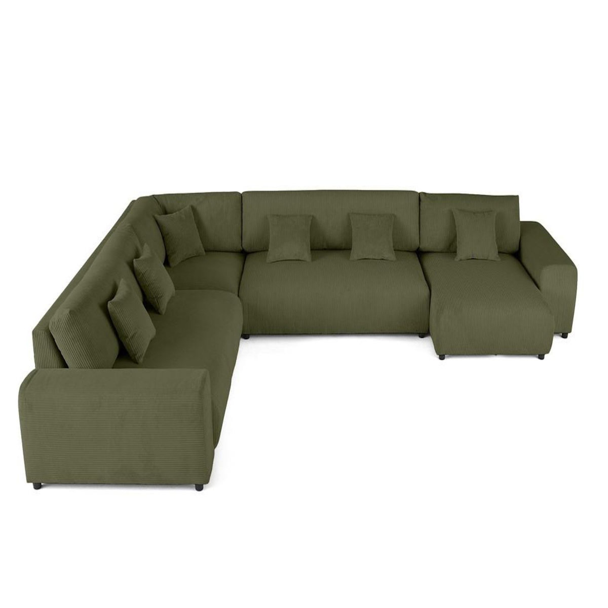 LISA DESIGN Garance - canapé modulable d'angle gauche - 8 places - en velours côtelé
