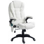 Voir la diapositive 1 : VINSETTO Fauteuil de bureau direction massant chauffant hauteur réglable dossier inclinable effet laine bouclée blanc