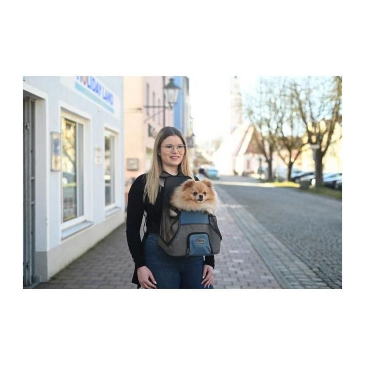 KERBL Sac transport avant - KERBL - Vacation - Gris/bleu - 31x24x38 cm