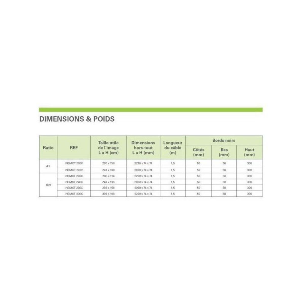 INSTAAL Ecran de projection 240x135cm Motorisé 16:9