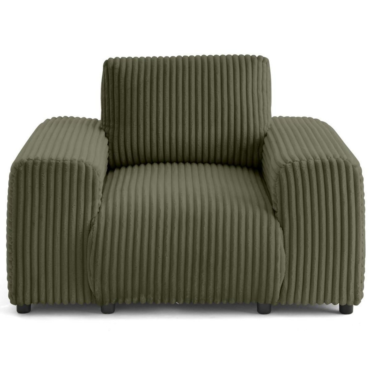 LISA DESIGN Garance - fauteuil en velours côtelé grosses côtes