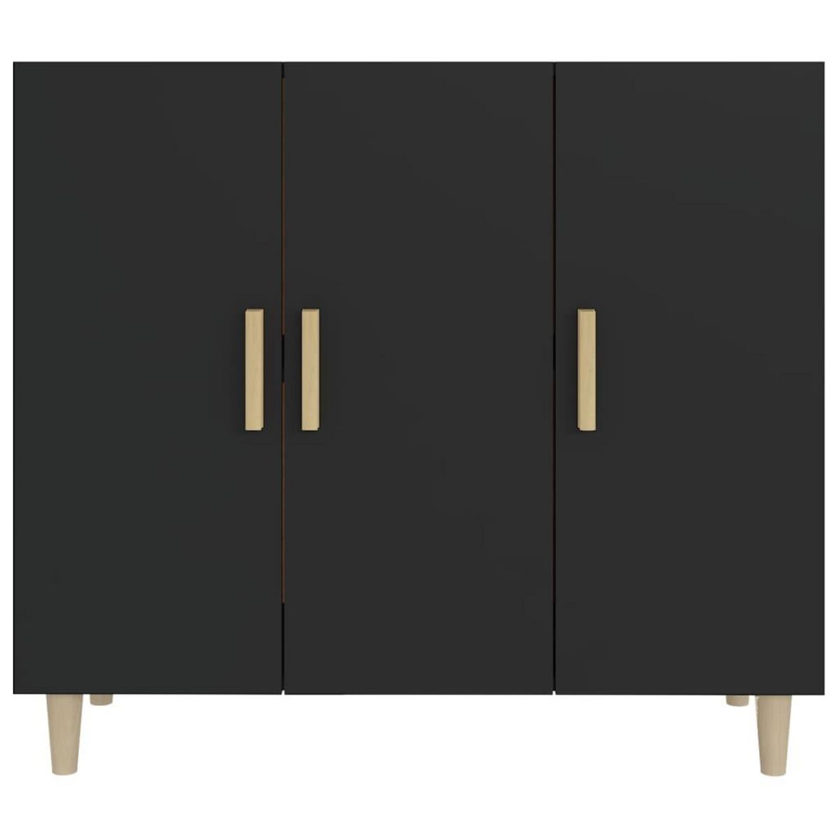 VIDAXL Buffet noir 90x34x80 cm bois d'ingenierie