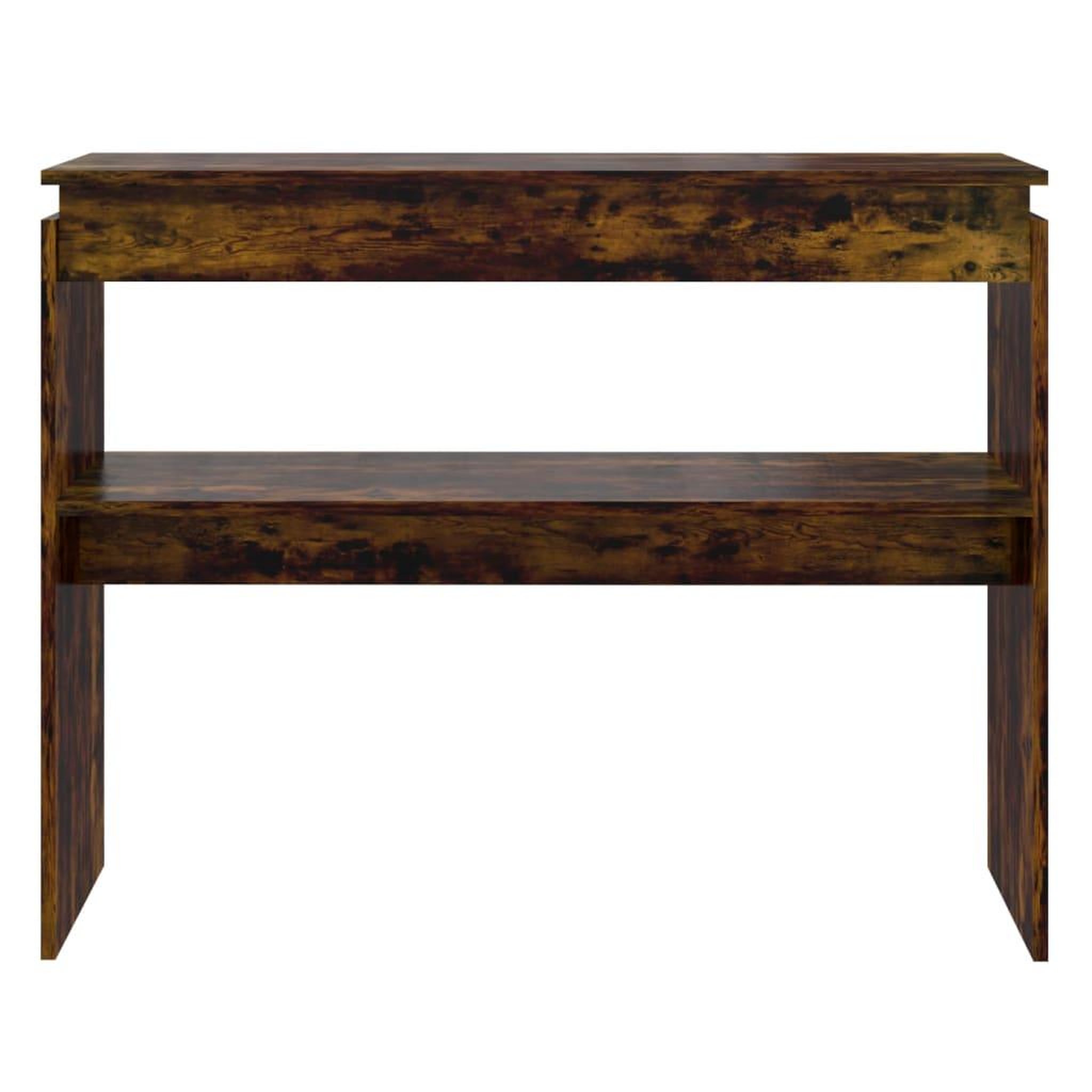 Voir la diapositive 3 : VIDAXL Table console Chene fume 102x30x80 cm Bois d'ingenierie