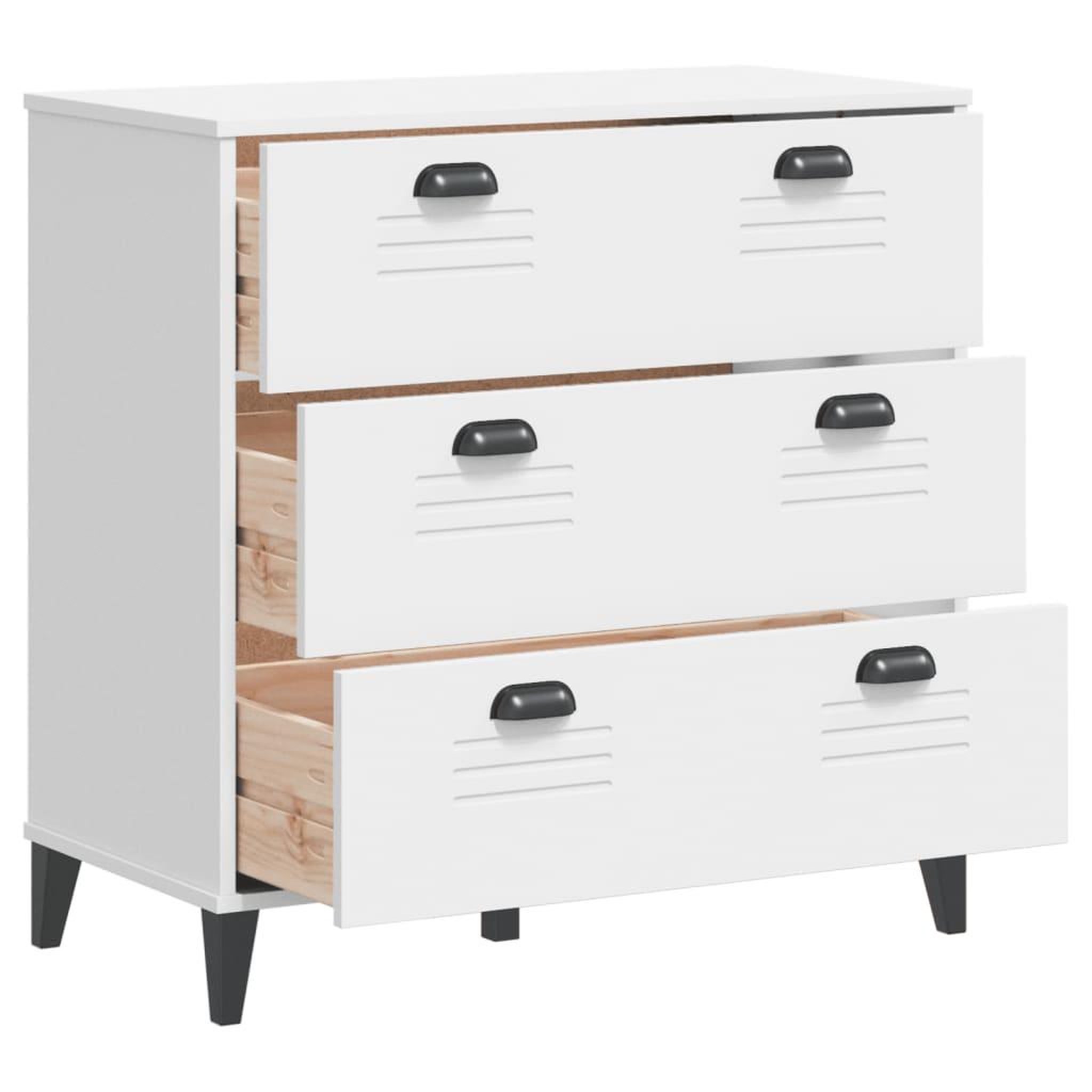 Voir la diapositive 5 : VIDAXL Commode VIKEN blanc bois d'ingenierie