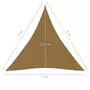 VIDAXL Voile d'ombrage 160 g/m^2 Taupe 3x3x3 m PEHD
