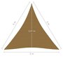 VIDAXL Voile d'ombrage 160 g/m^2 Taupe 3x3x3 m PEHD