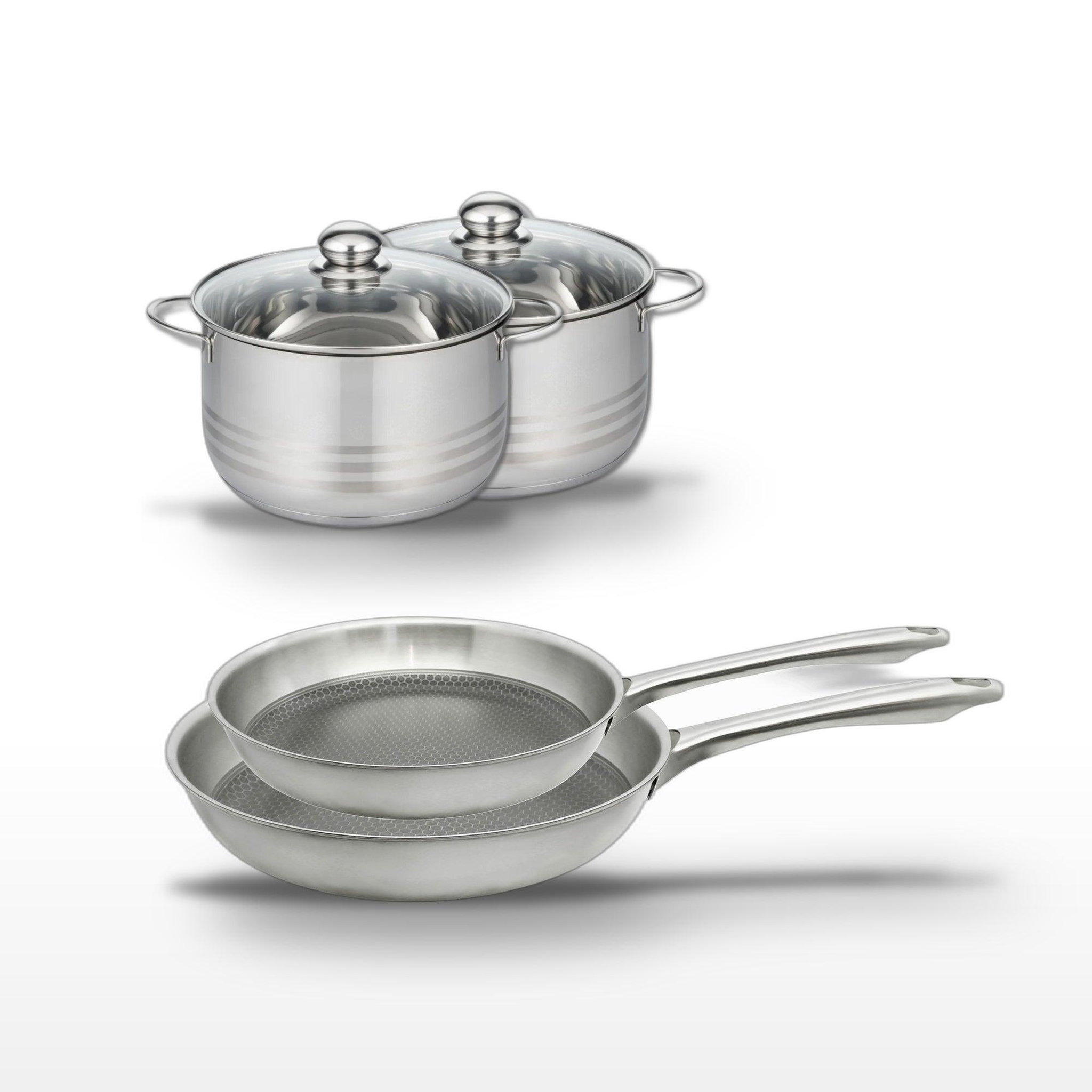 ELO Lot 2 poêles 24/28cm & 2 faitouts 20/24cm elo relief passion