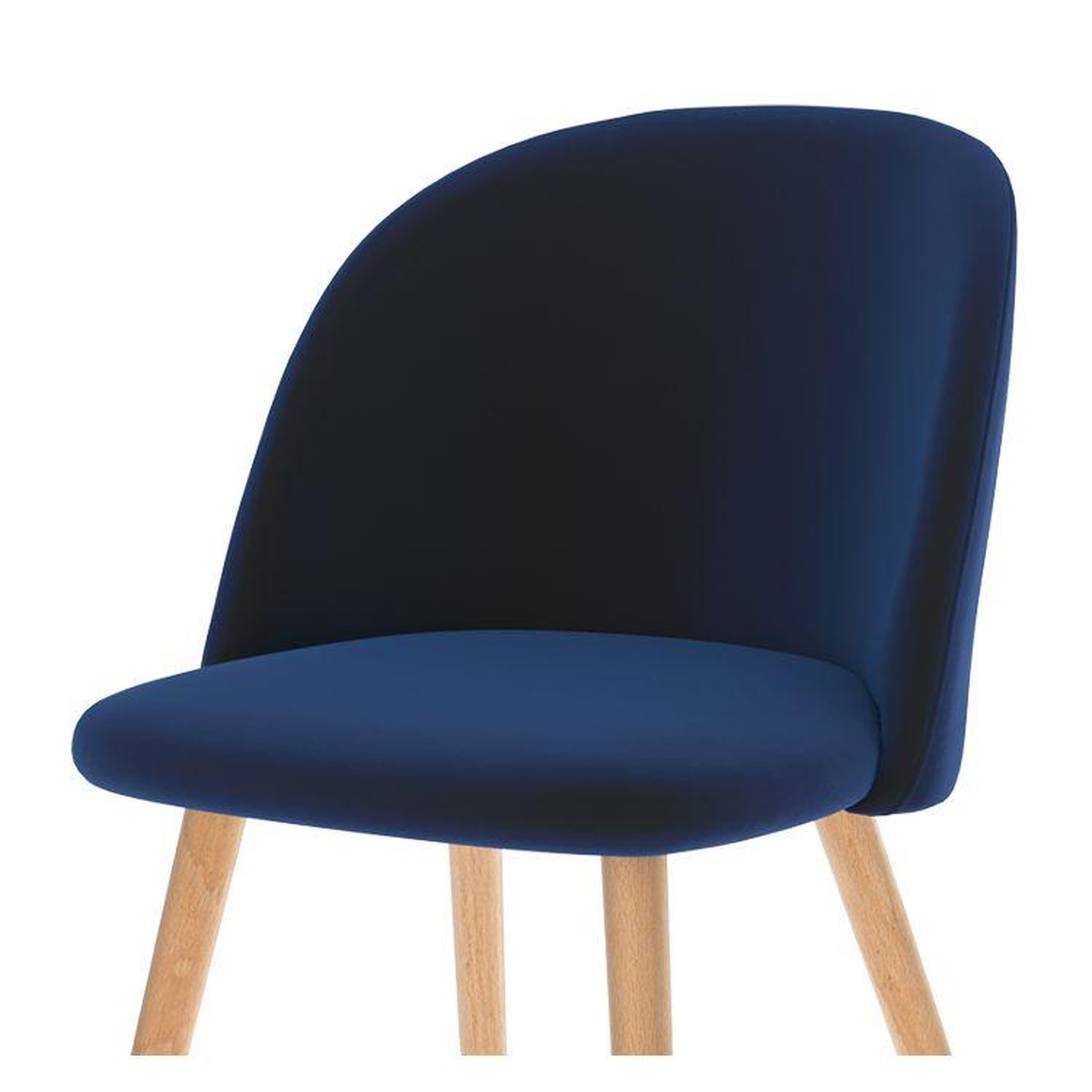 Voir la diapositive 6 : MAISON PAVANE Lot de 2 chaises en velours bleu foncé et pieds en métal-cozy