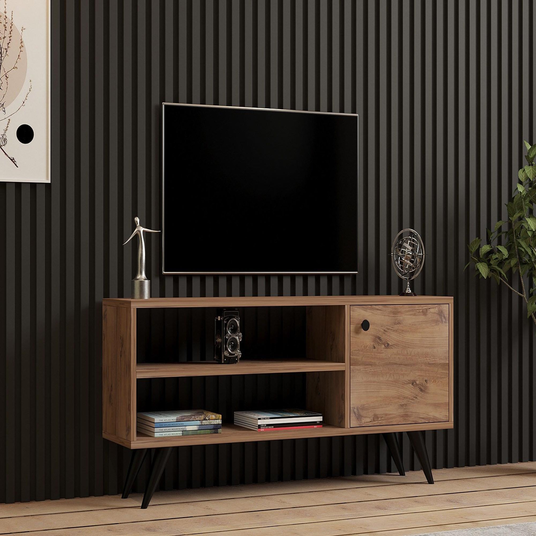 Voir la diapositive 2 : Habitat et Jardin Meuble tv en bois  jena  - 120 x 29 x 50 cm - pin atlantique