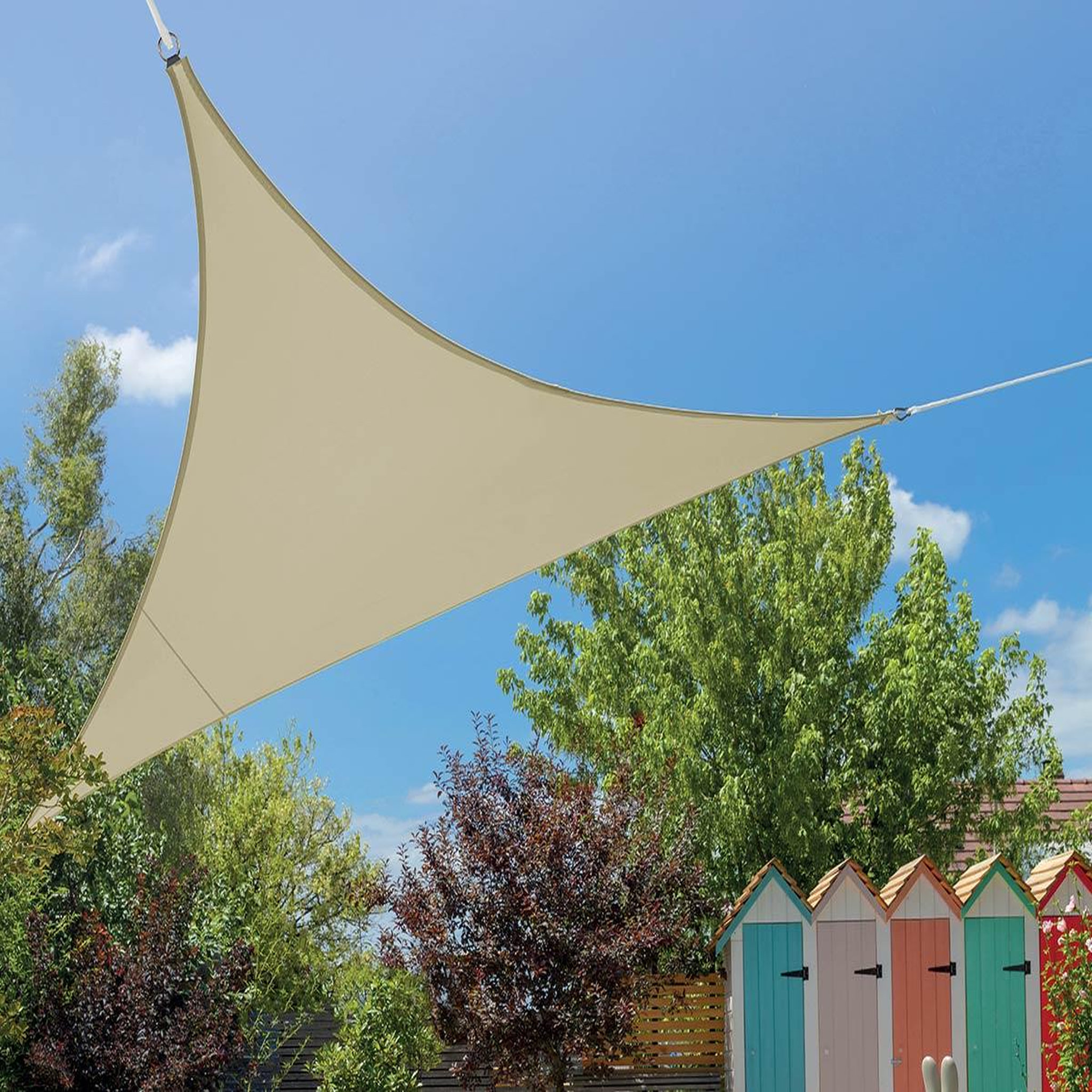 Jardiline Voile d'ombrage triangulaire flex 3,60 x 3,60 x 3,60 m - ivoire - jardiline