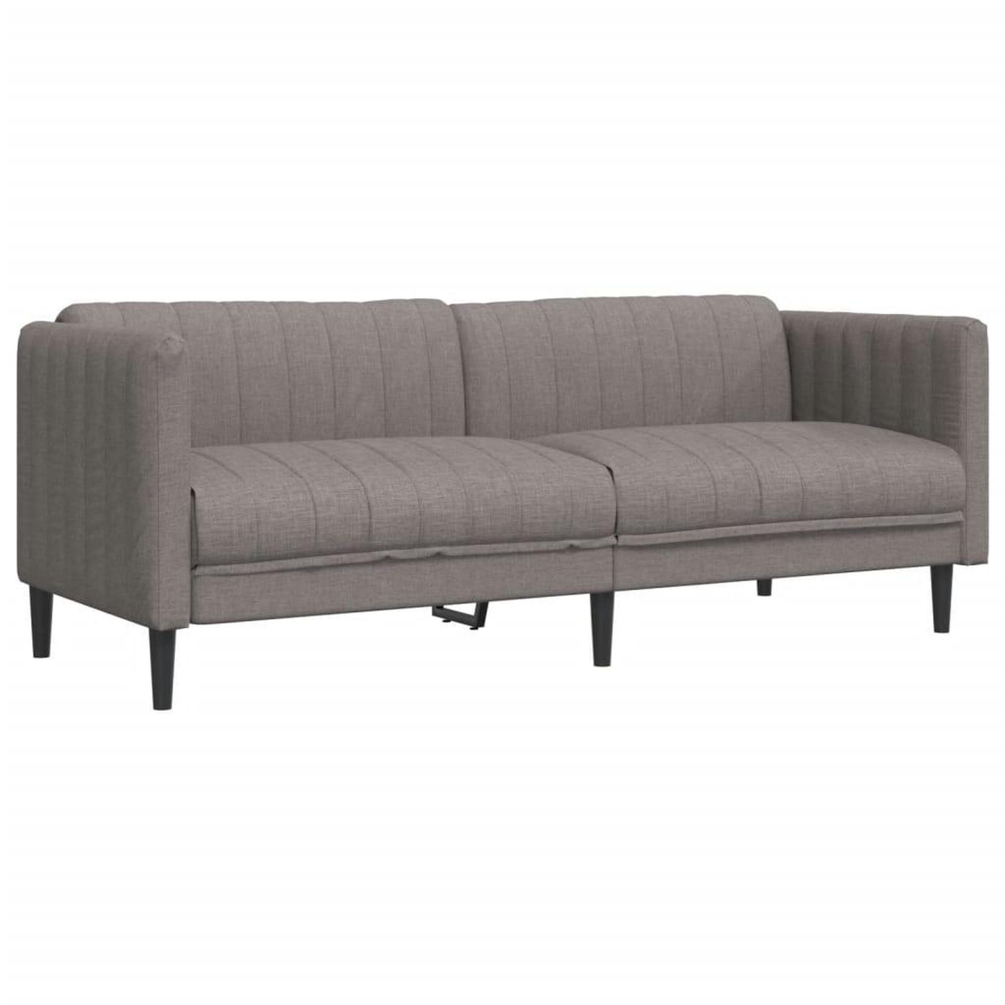 Voir la diapositive 2 : VIDAXL Canape a 3 places taupe tissu