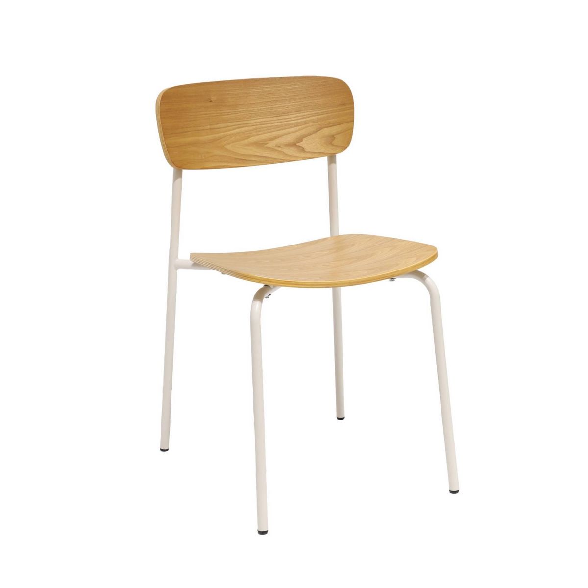 SWEEEK Lot de 2 chaises vintage contreplaqué avec placage bois et pieds métal L 43.5 x P 51 x H 77cm - Toby