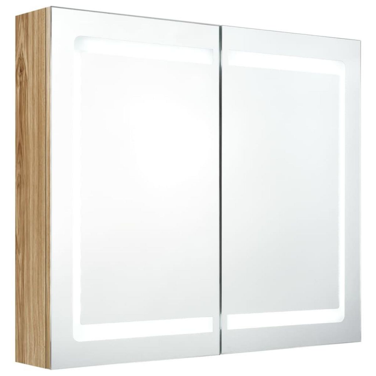 VIDAXL Armoire de salle de bain a miroir LED Chene 80x12x68 cm