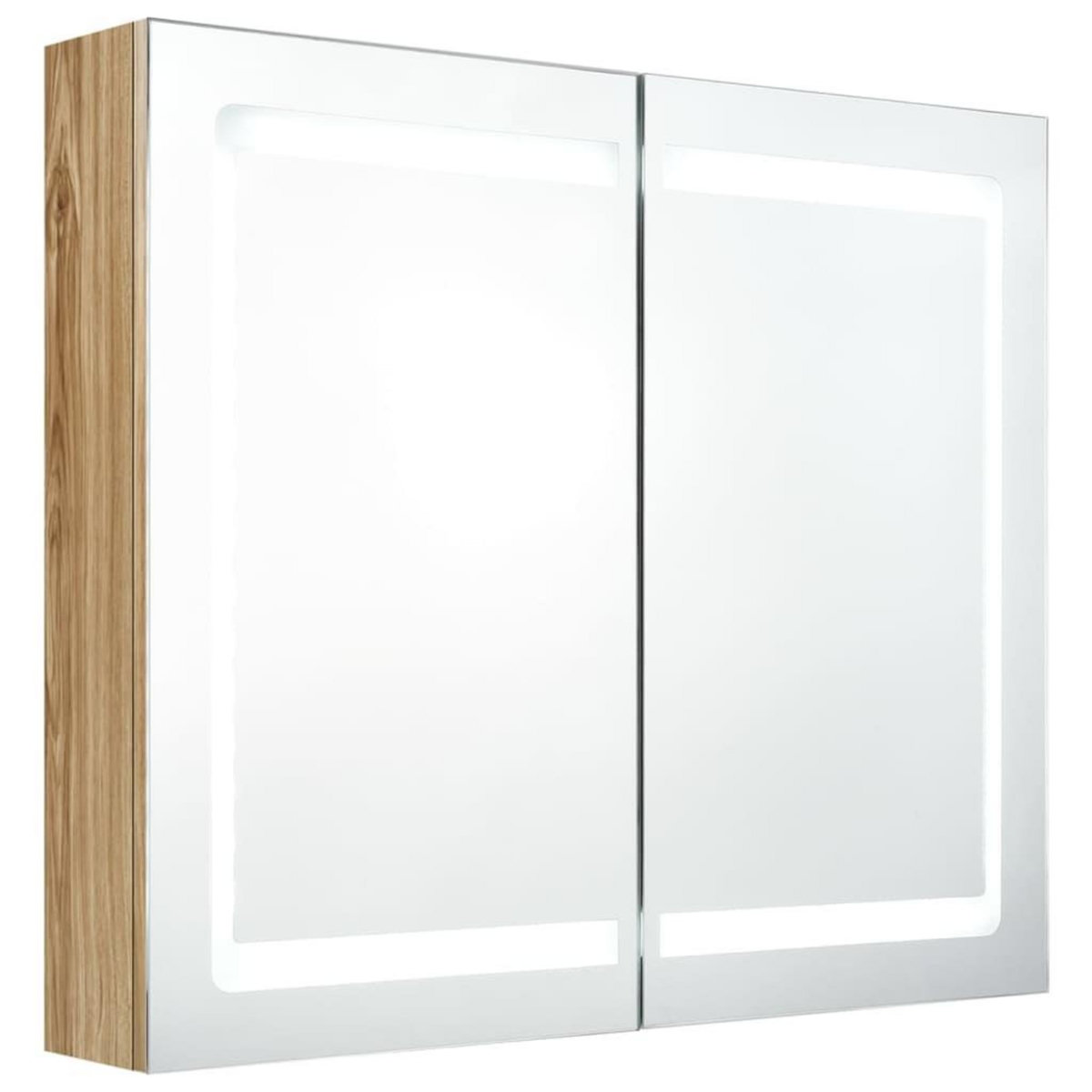 VIDAXL Armoire de salle de bain a miroir LED Chene 80x12x68 cm