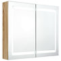 Voir la diapositive 2 : VIDAXL Armoire de salle de bain a miroir LED Chene 80x12x68 cm