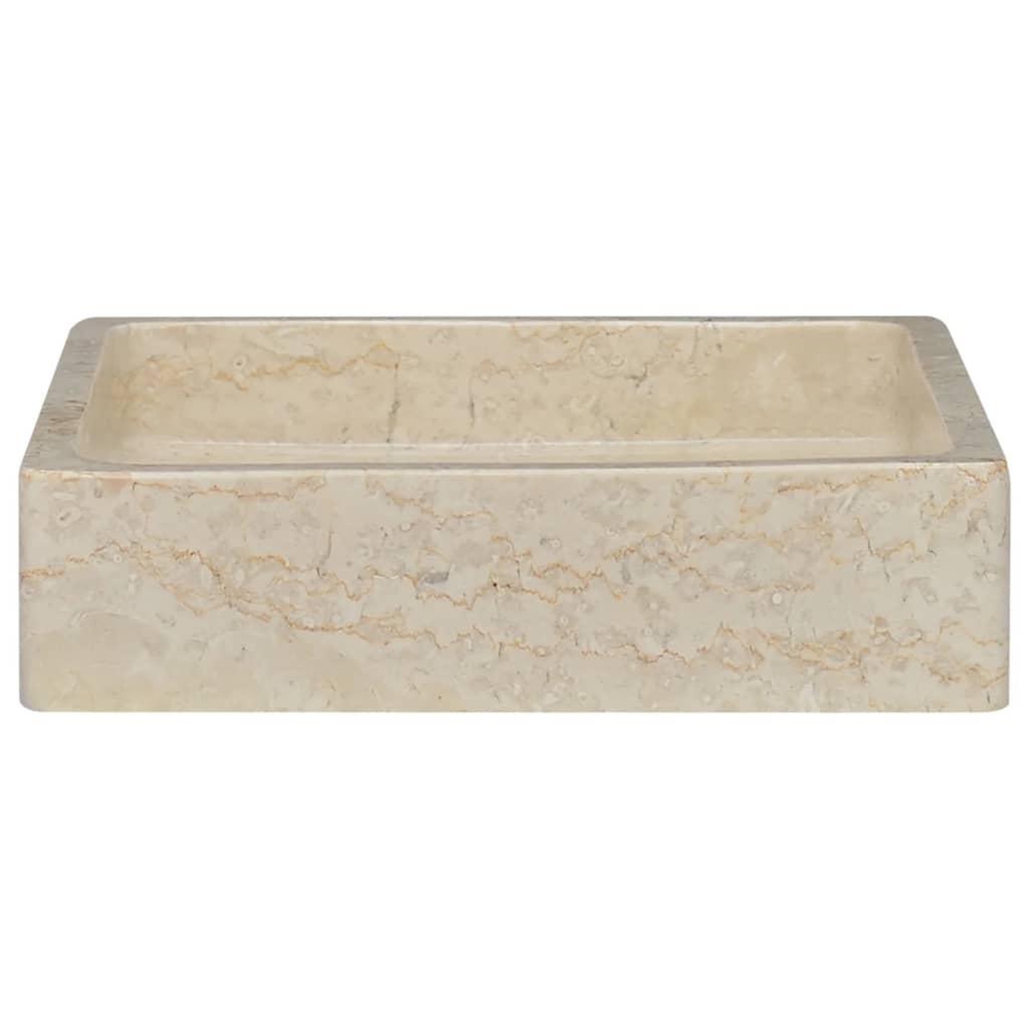 Voir la diapositive 3 : VIDAXL Lavabo Creme 40x40x10 cm Marbre