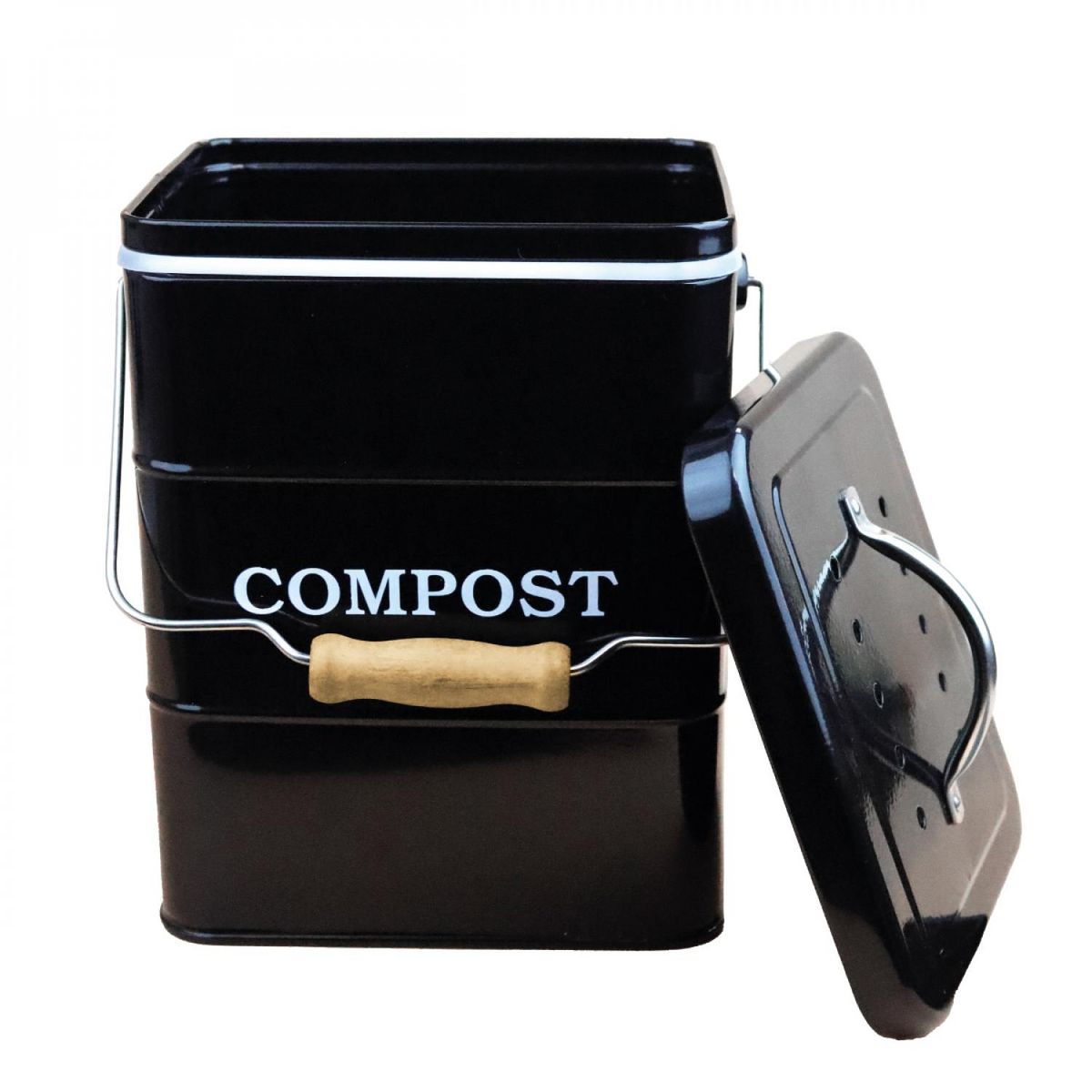 LINXOR Composteur, bac, poubelle à compost de cuisine - 3 L - Noir