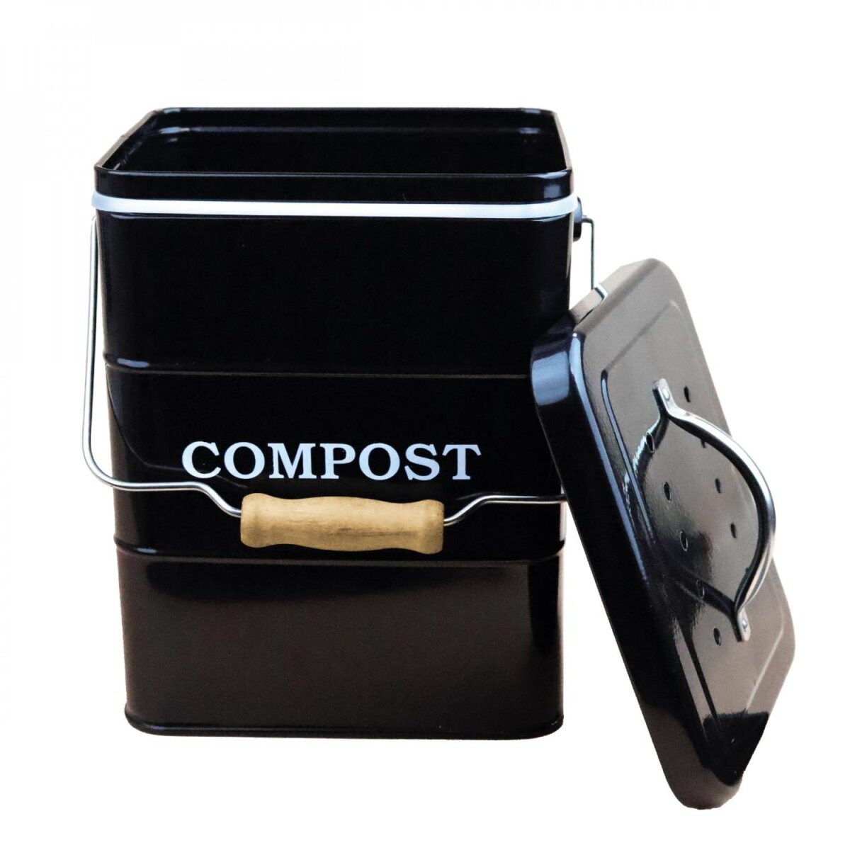 LINXOR Composteur, bac, poubelle à compost de cuisine - 3 L - Noir