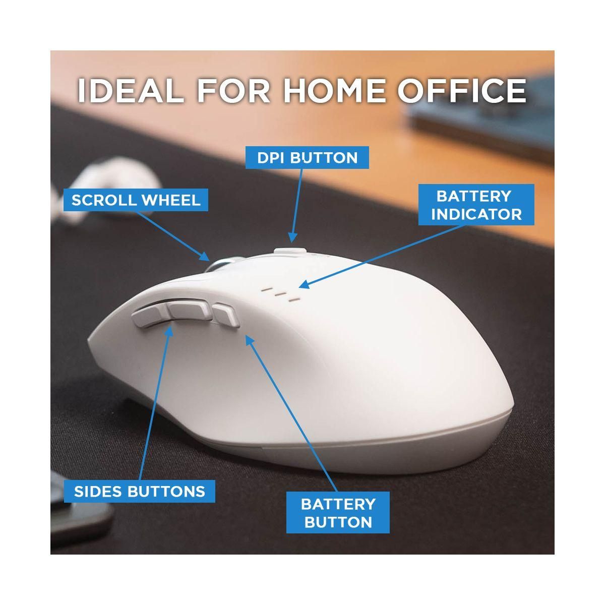 BLUESTORK Souris sans fil rechargeable M-WL-R2-W