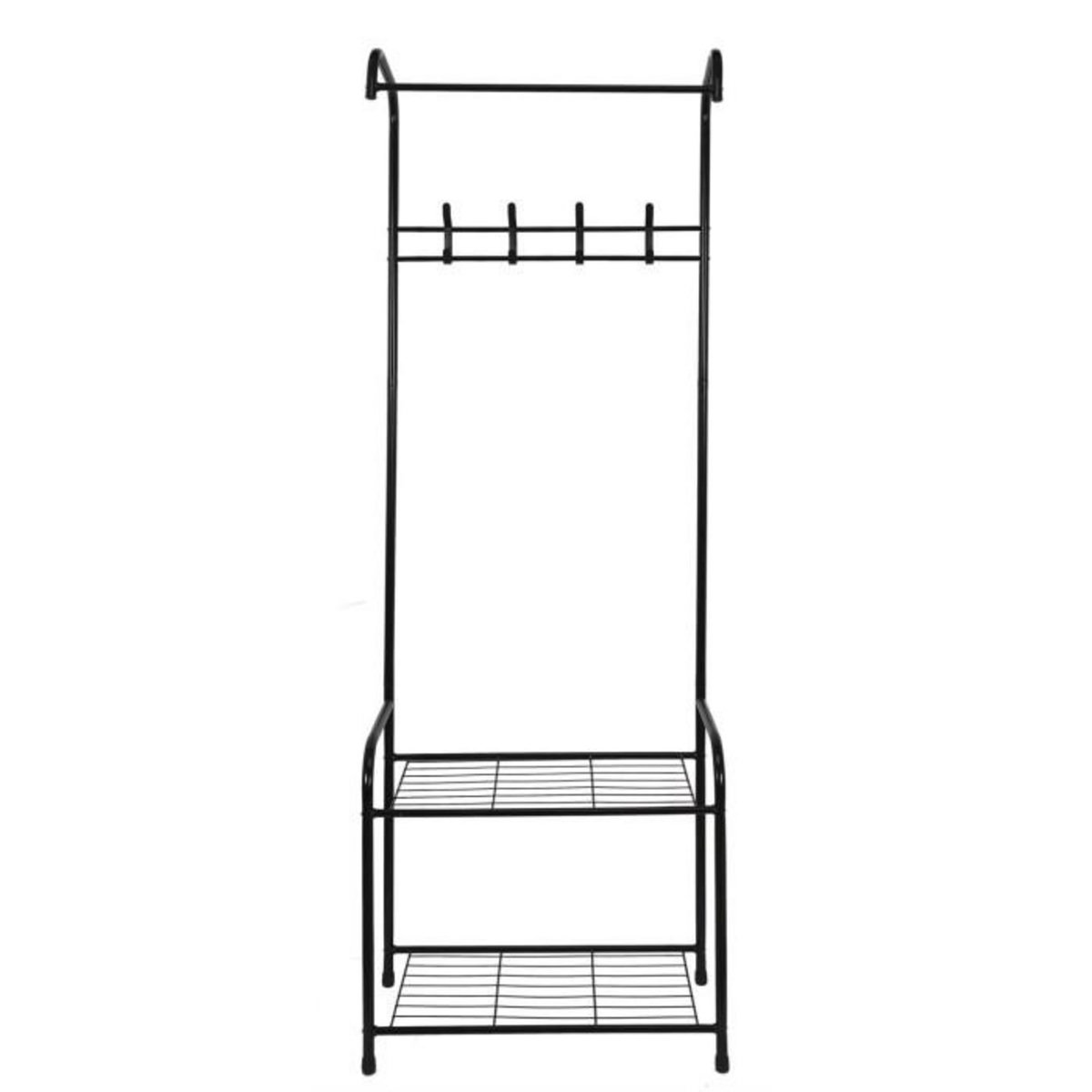 Paris Prix Meuble d'Entrée Vestiaire  2 Niveaux  170cm Noir