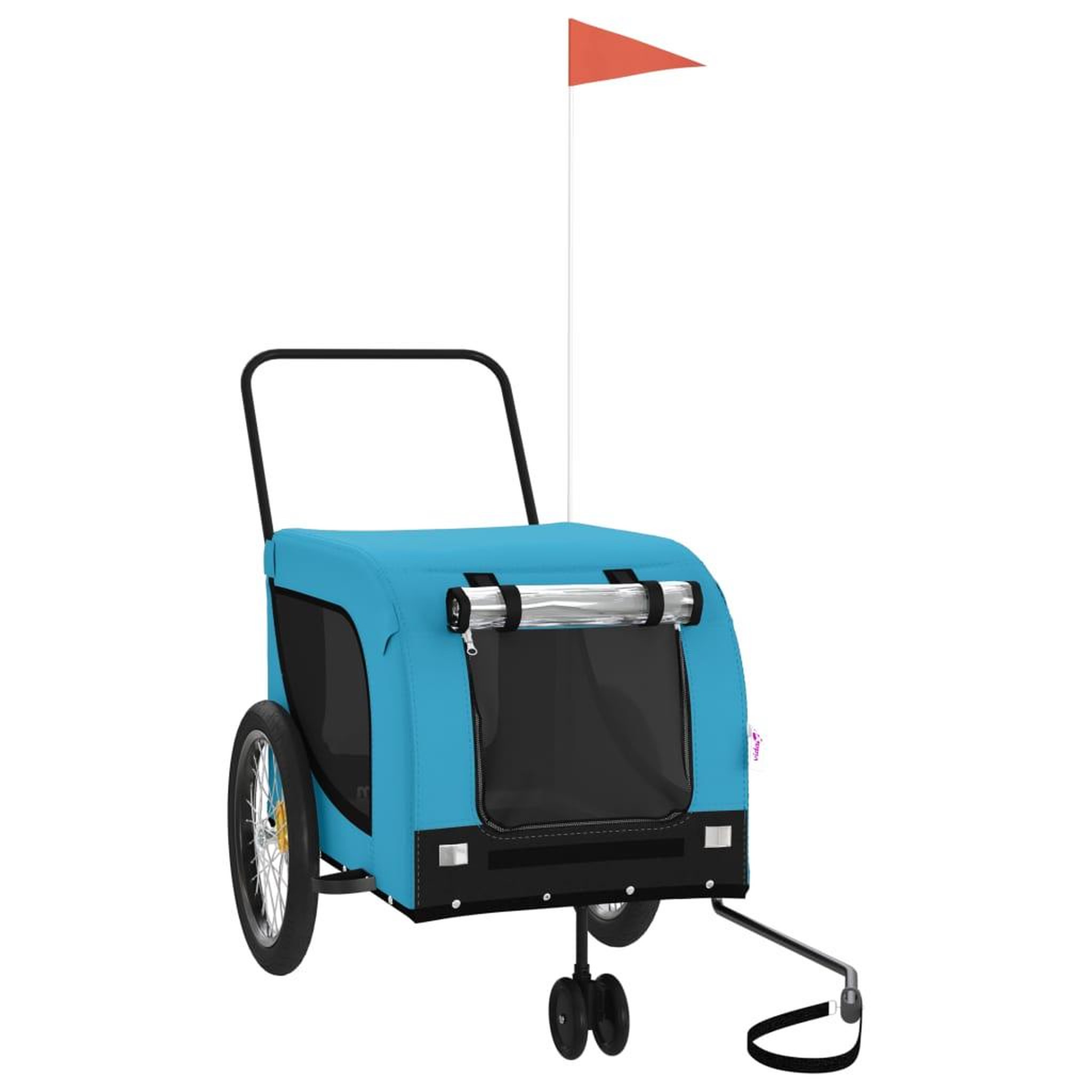 Voir la diapositive 2 : VIDAXL Remorque de velo pour animaux de compagnie bleu et noir