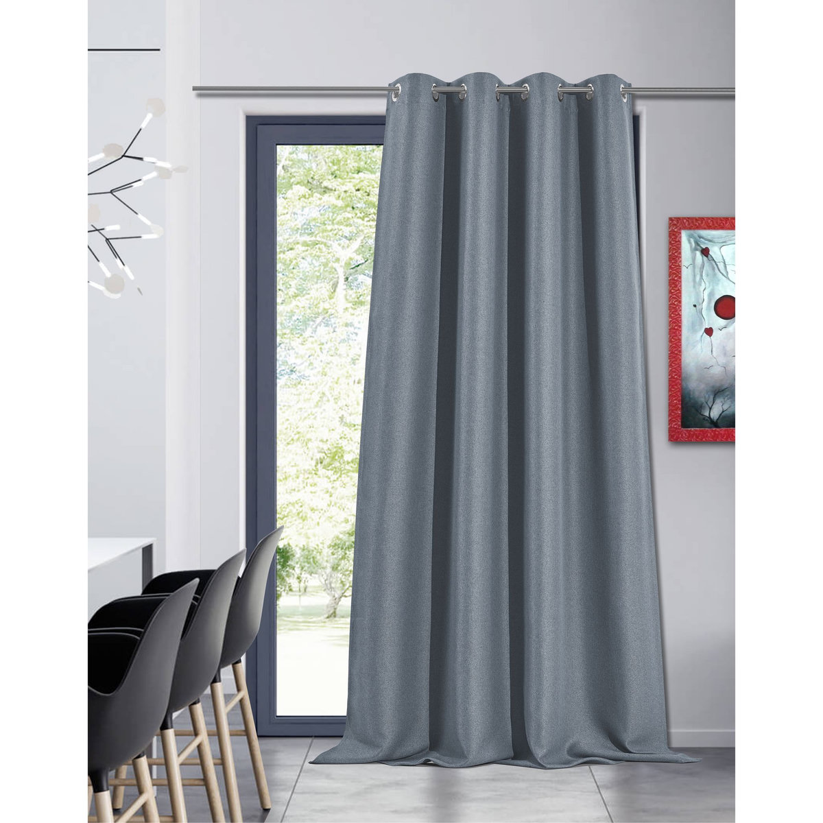 Rideau obscurcissant à oeillets en polycoton 140x260 cm