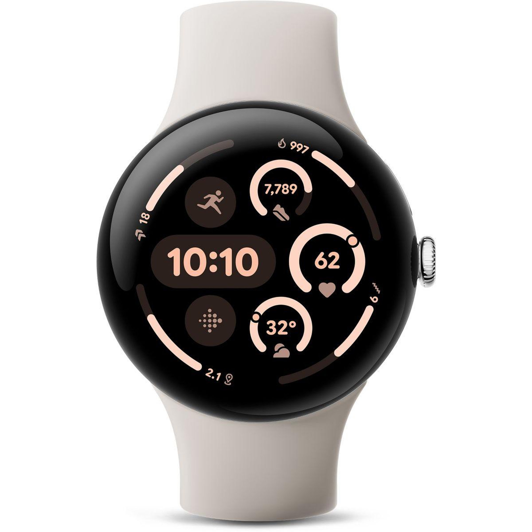 Voir la diapositive 2 : GOOGLE Montre connectée Pixel Watch 3 45mm Argent Poli Bluetooth