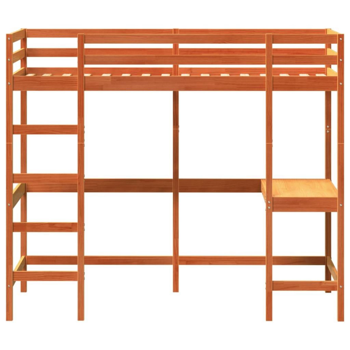 VIDAXL Lit superpose sans matelas cire marron 90x200 cm pin massif