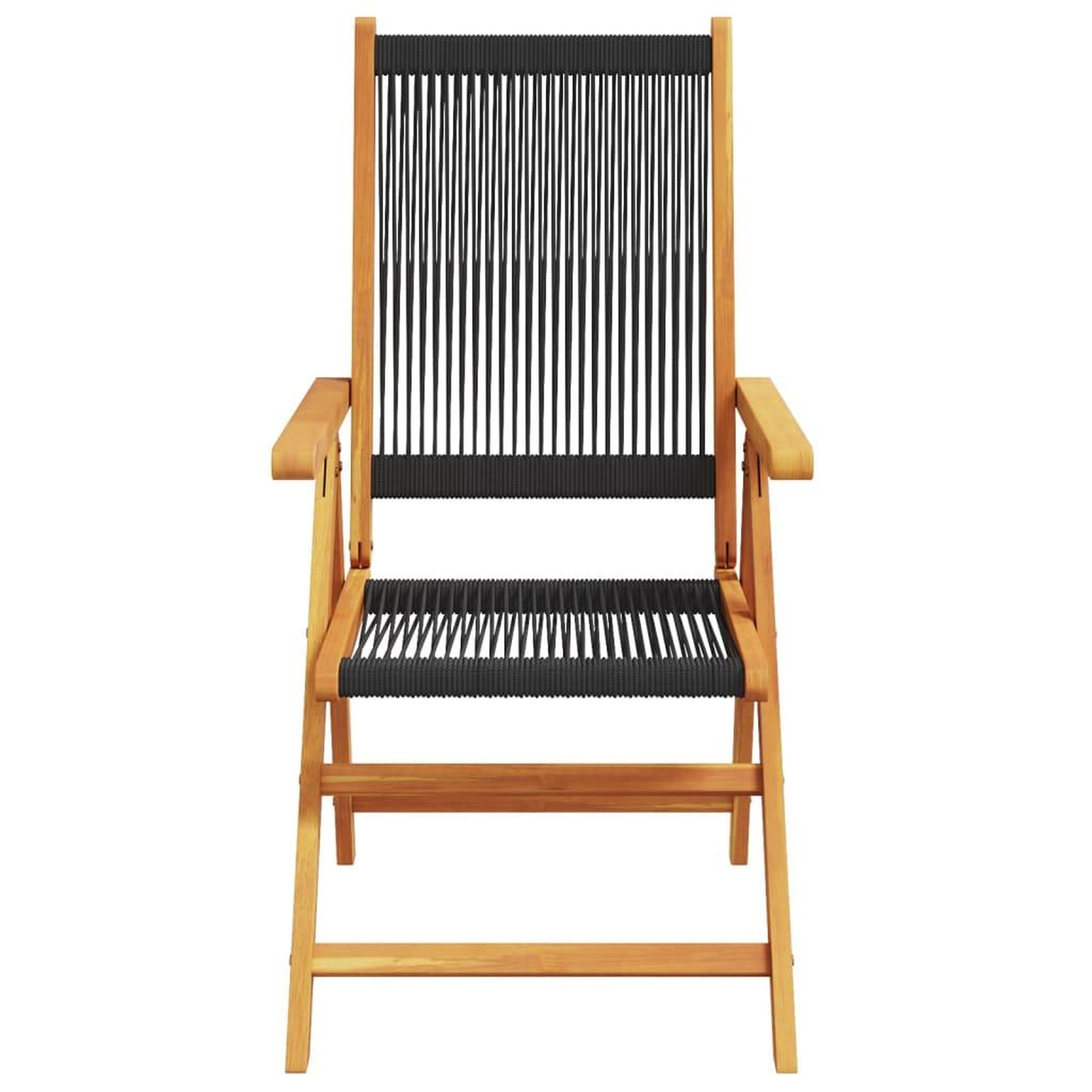 Voir la diapositive 4 : VIDAXL Chaises inclinables de jardin lot de 8 noir bois massif acacia