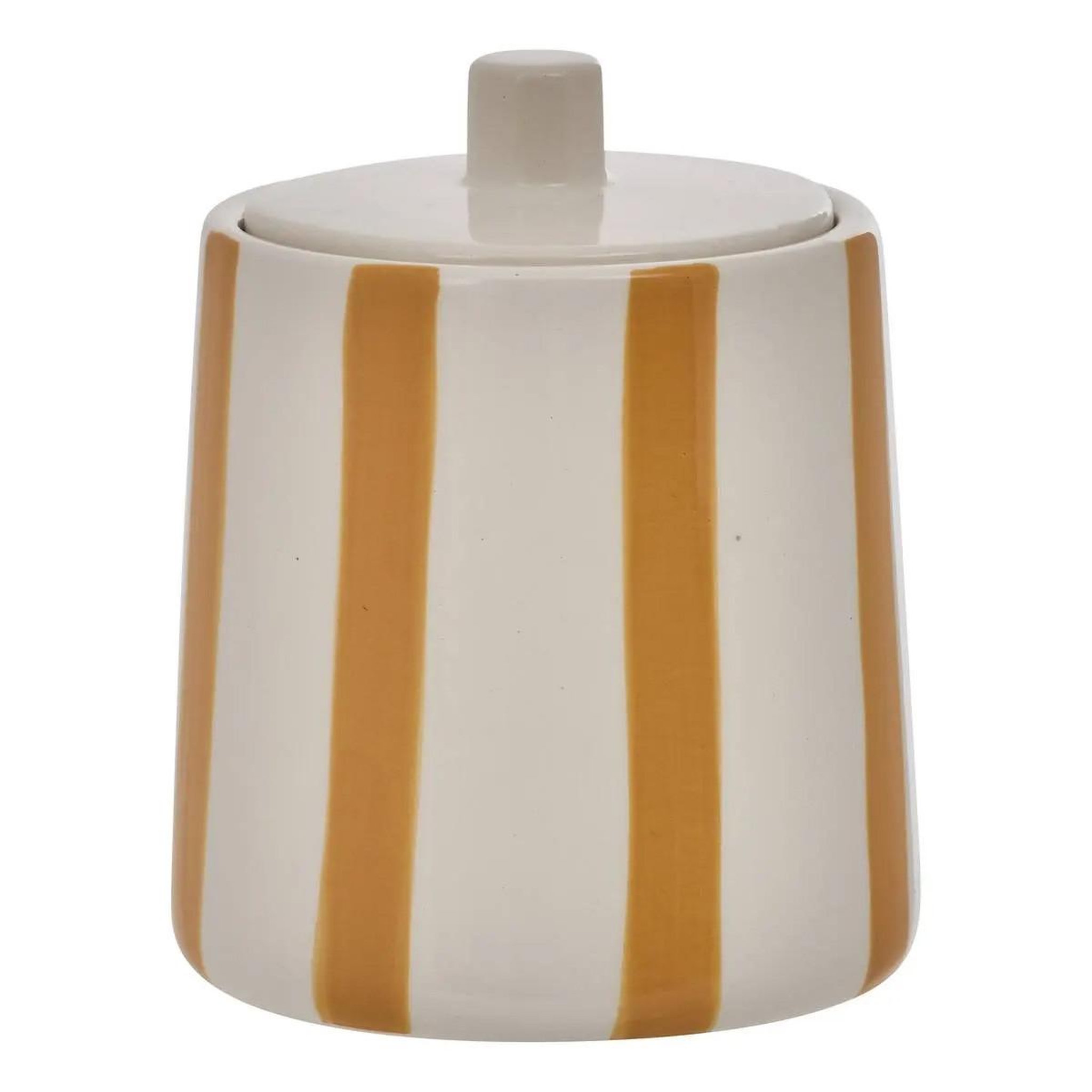 FIVE Pot à cotons en céramique  strio  12cm jaune