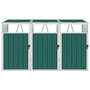 Voir la diapositive 2 : VIDAXL Abri de poubelle triple Vert 213x81x121 cm Acier