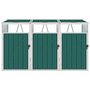 Voir la diapositive 2 : VIDAXL Abri de poubelle triple Vert 213x81x121 cm Acier