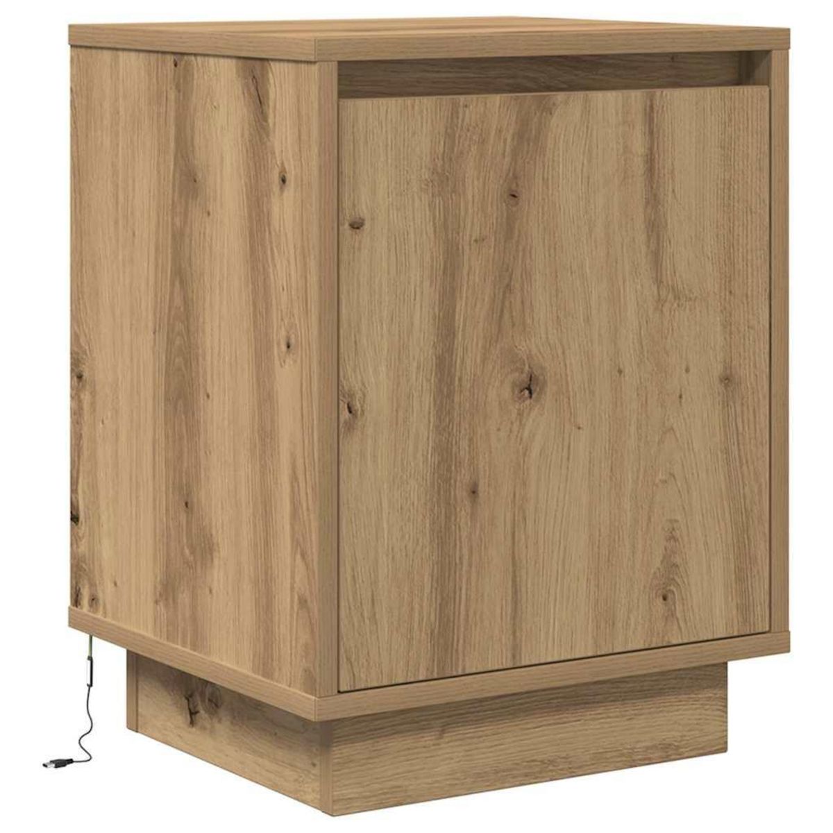 VIDAXL Armoire de chevet et lumieres LED chene artisanal 38x34x50 cm