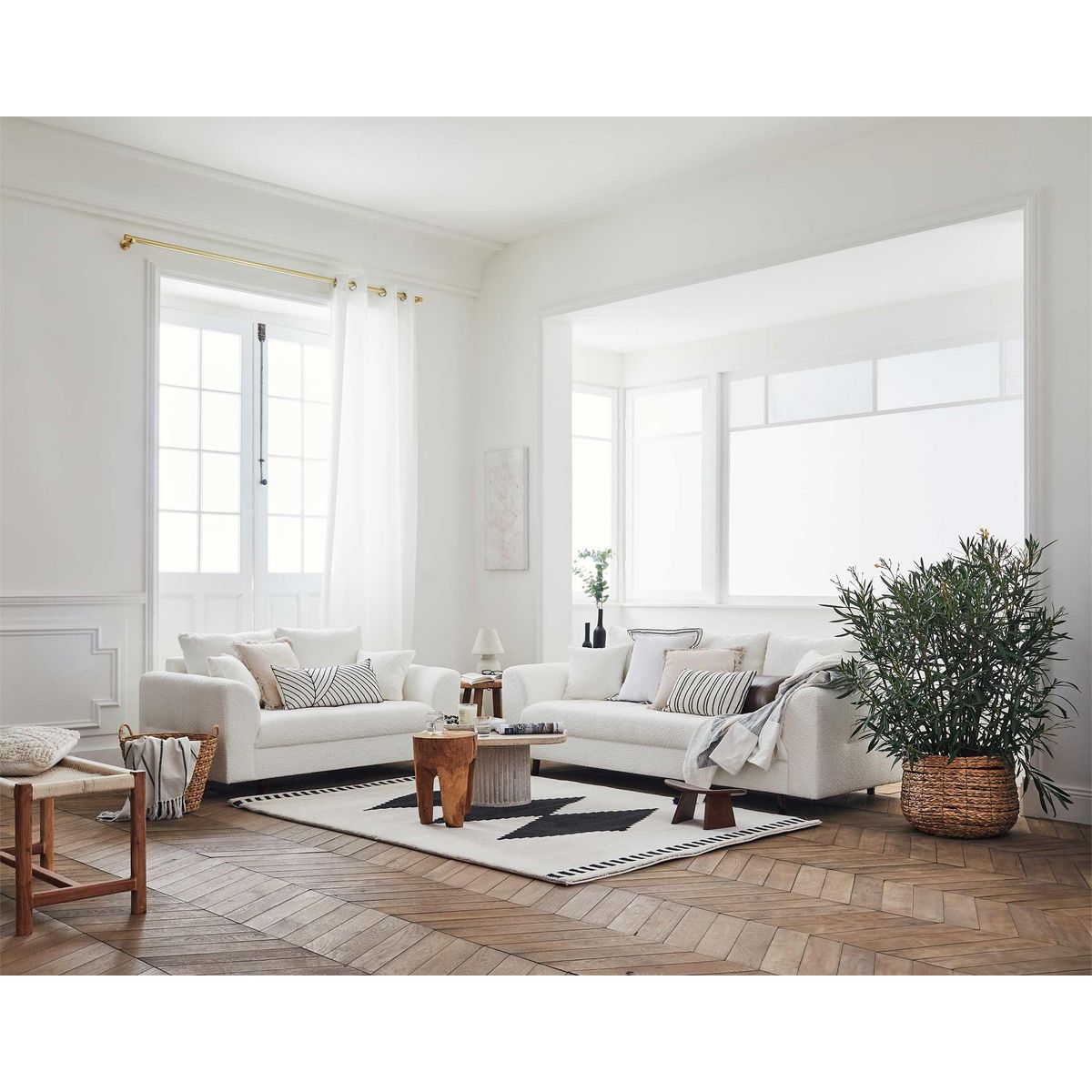 LISA DESIGN Rune - canapé 2 places - en tissu bouclette