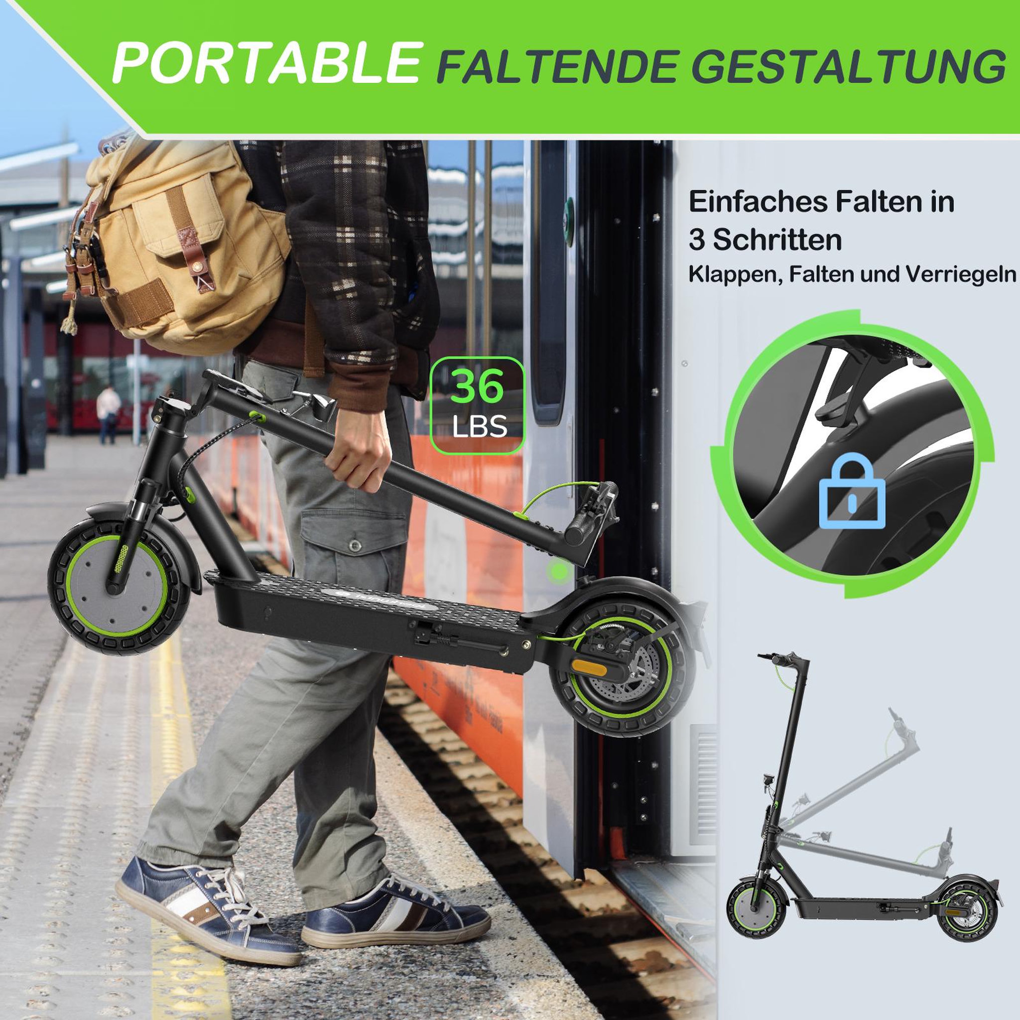 Voir la diapositive 6 : ISINWHEEL Trottinette électrique pour adultes iSinwheel S9MAX, pneus pleins 10 , pliable, noir